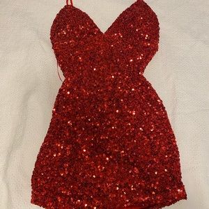 Fashion Nova Red Sequin Mini Dress